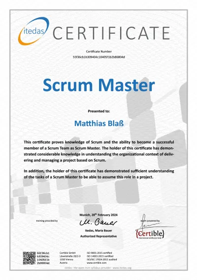 Zertifikat - CSP Product Owner